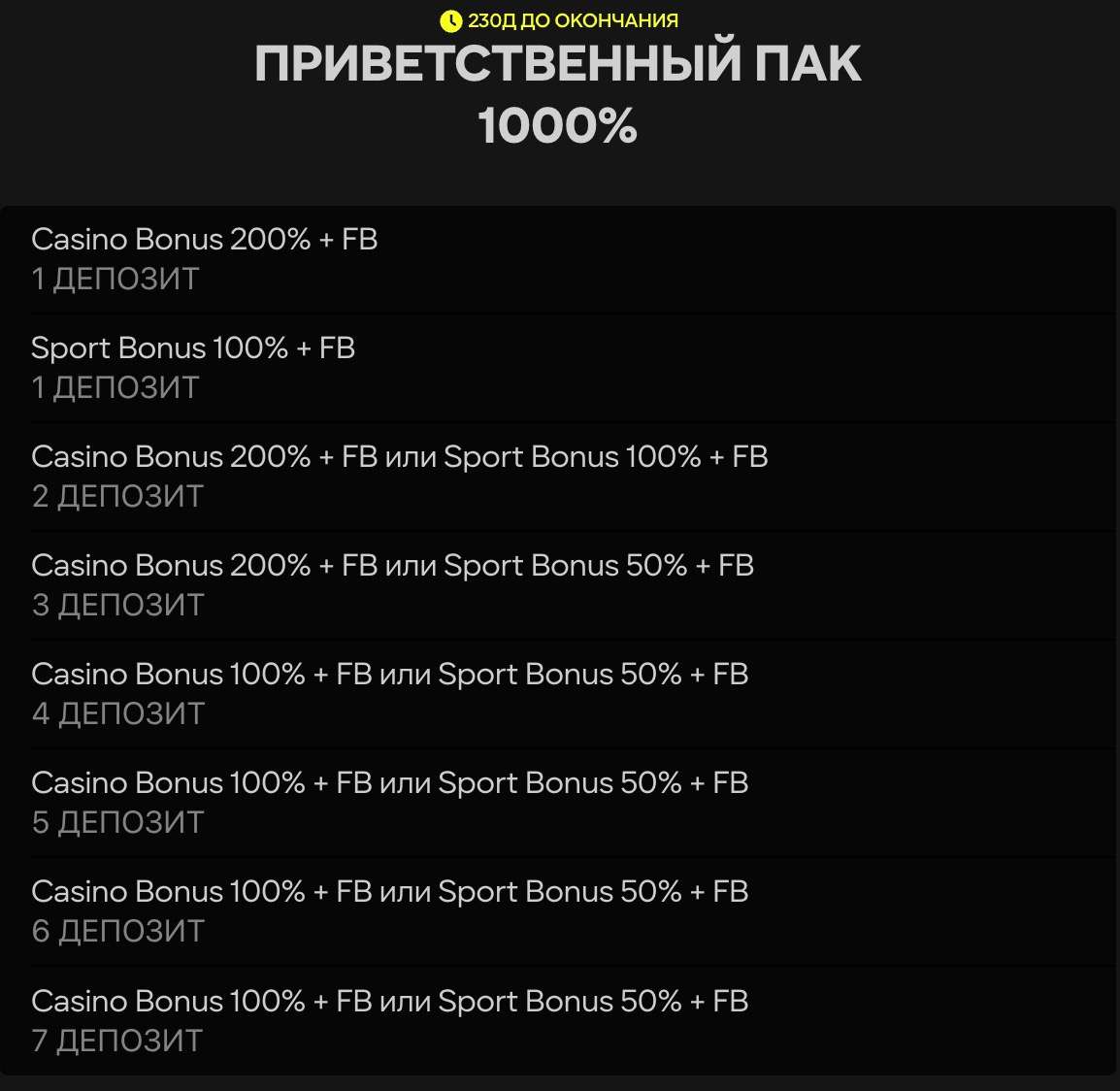 Выбор спортивного приветственного бонуса
